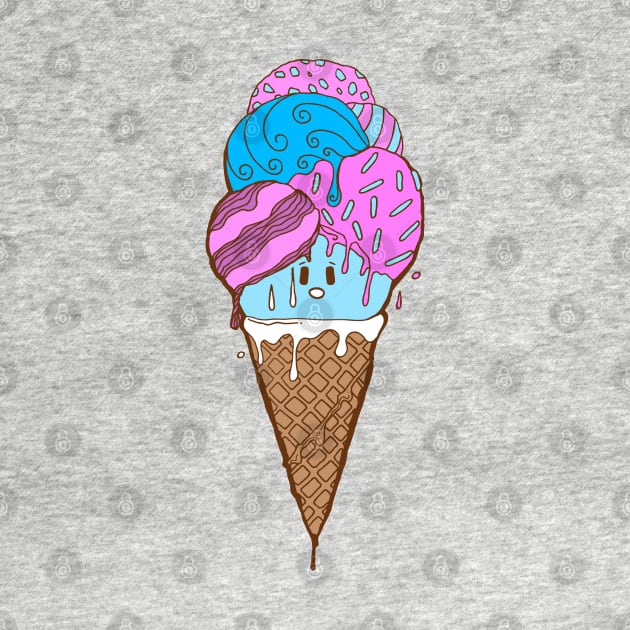 Cotton Candy Cute Ice Cream Cone by kenallouis